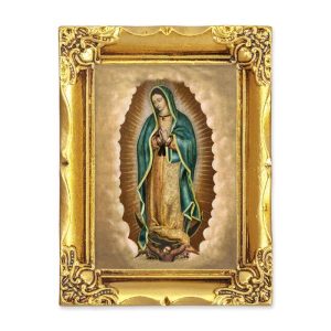 128-895 4 1/2" x 3 1/2" Antique Gold Frame Our Lady of Guadalupe