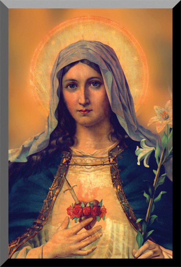 WP-785A Antique Immaculate Heart 6X9 Plaque