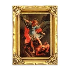 128-333 4 1/2" x 3 1/2" Antique Gold Frame Saint Michael