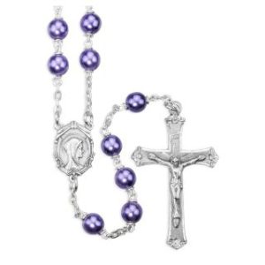2303VI Violet 7Mm Pearl Rosary