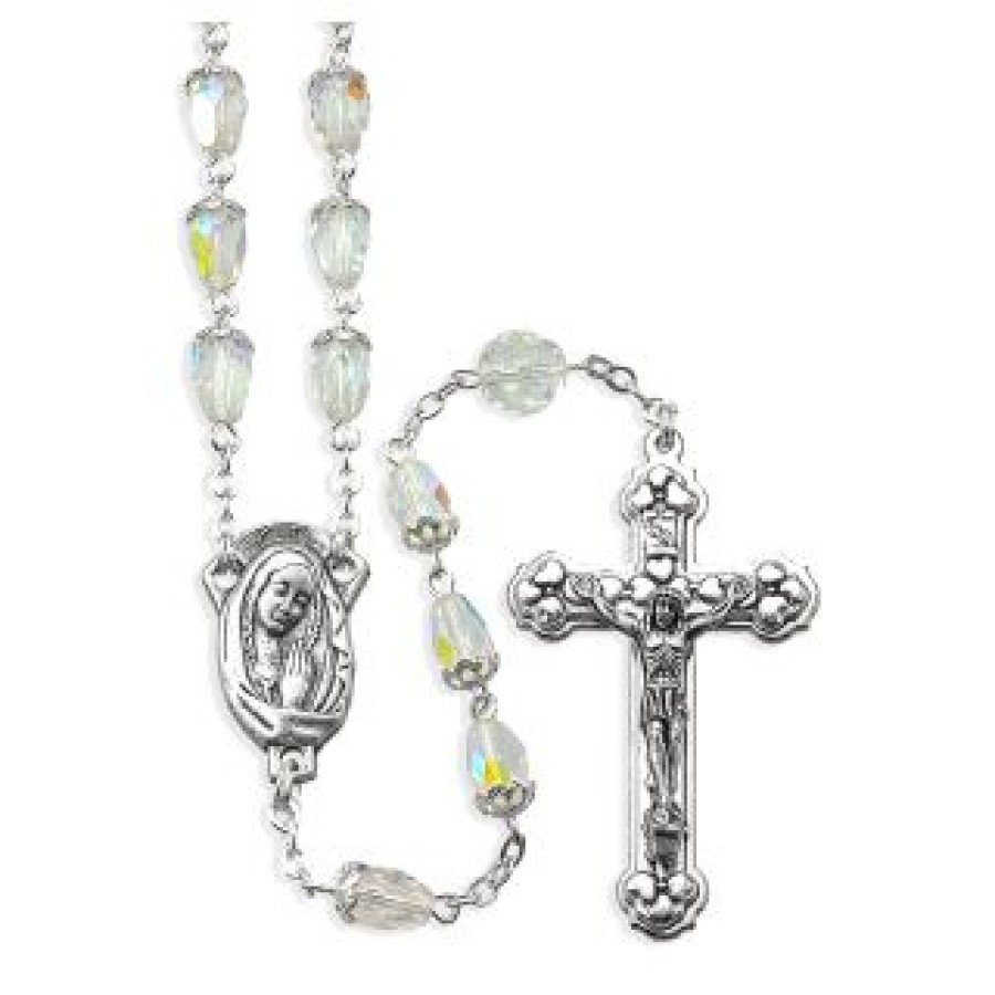 1173CR Crystal Aurora Borealis Bead Rosary