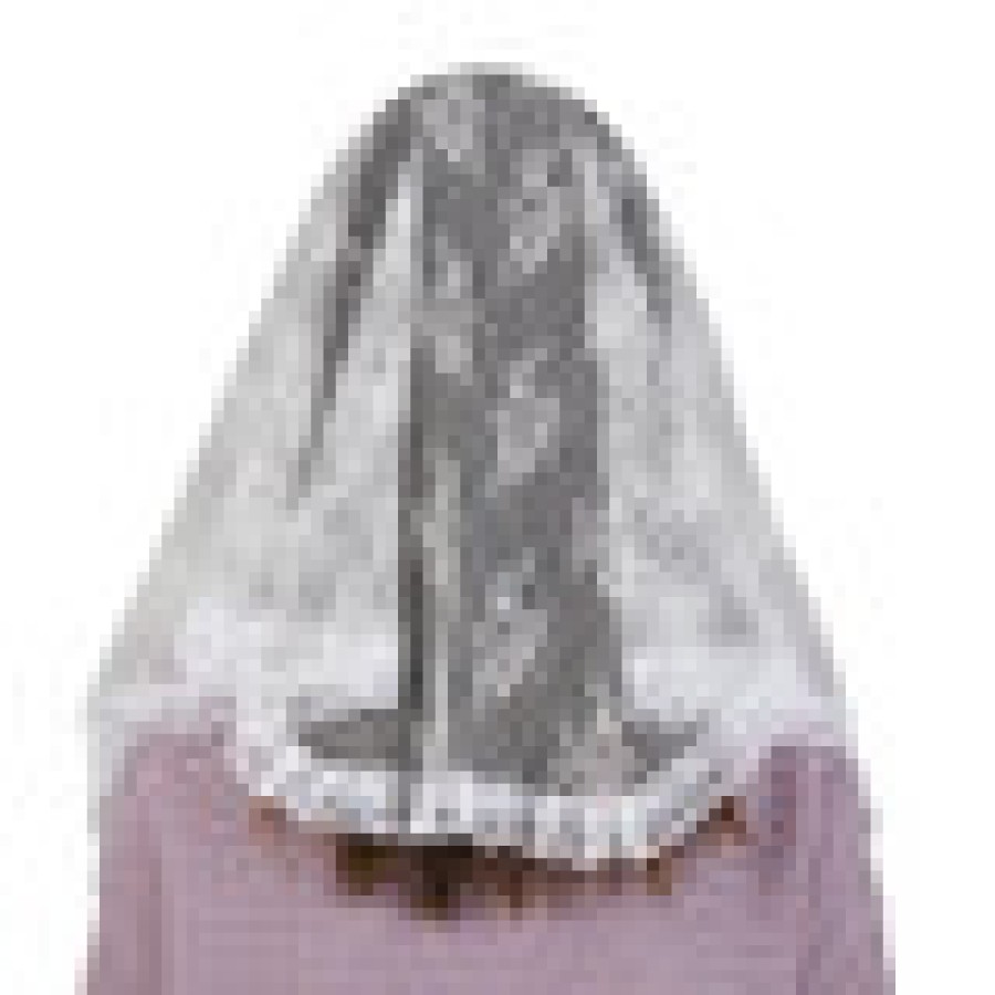 D3453 Traditional White Chapel Veil - Image 2