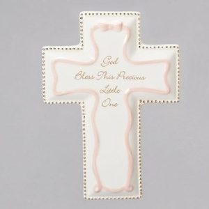 65879 6"H PINK GOD BLESS WALL CROSS
