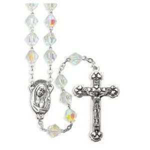 1167cr Crystal Aurora Borealis Bead Rosary