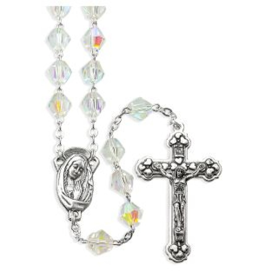 1167cr Crystal Aurora Borealis Bead Rosary
