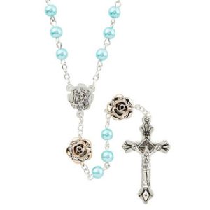 BK-18205 Golden Rose Collection - Aqua Rosary