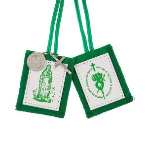 L0333 Green Scapular with Medals