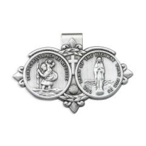 V-5049 Saint Christopher and Our Lady of the Highway Auto Visor Clip