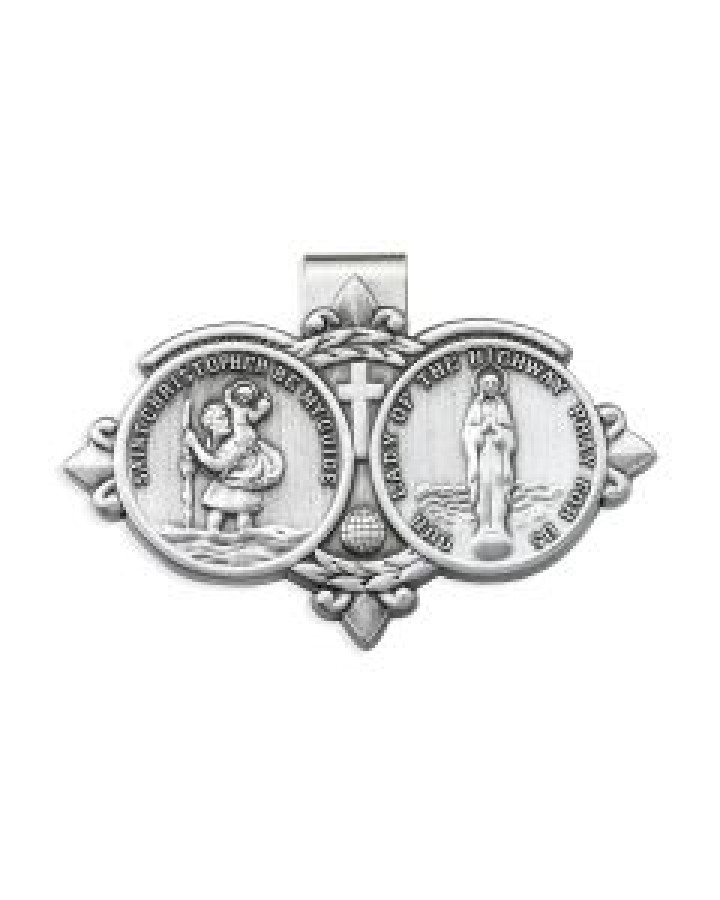V-5049 Saint Christopher and Our Lady of the Highway Auto Visor Clip