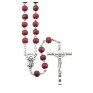 115 Rose Scented Wood Bead Rosary
