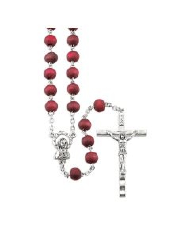 115 Rose Scented Wood Bead Rosary