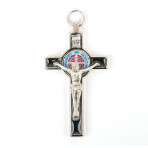 2152 3" St Benedict Crucifix w/ Black Epoxy