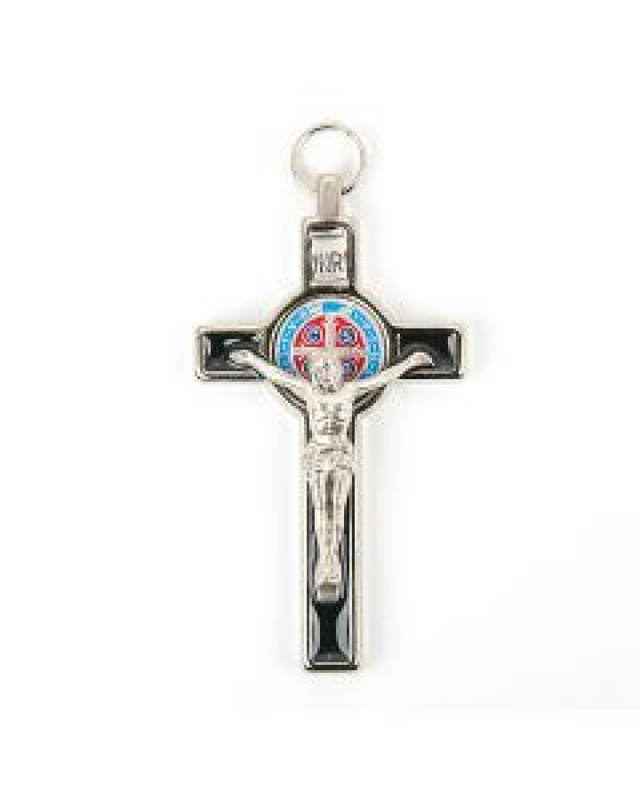 2152 3" St Benedict Crucifix w/ Black Epoxy