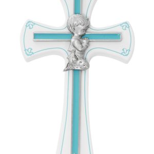73-10 7" BOY CROSS ON WHITE WOOD