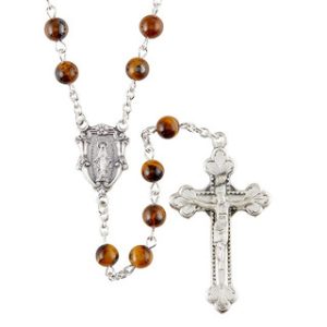 J7429 Gemstone Rosaries - Tiger Eye