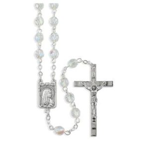 24707CR Faceted Crystal Glass Bead Rosary