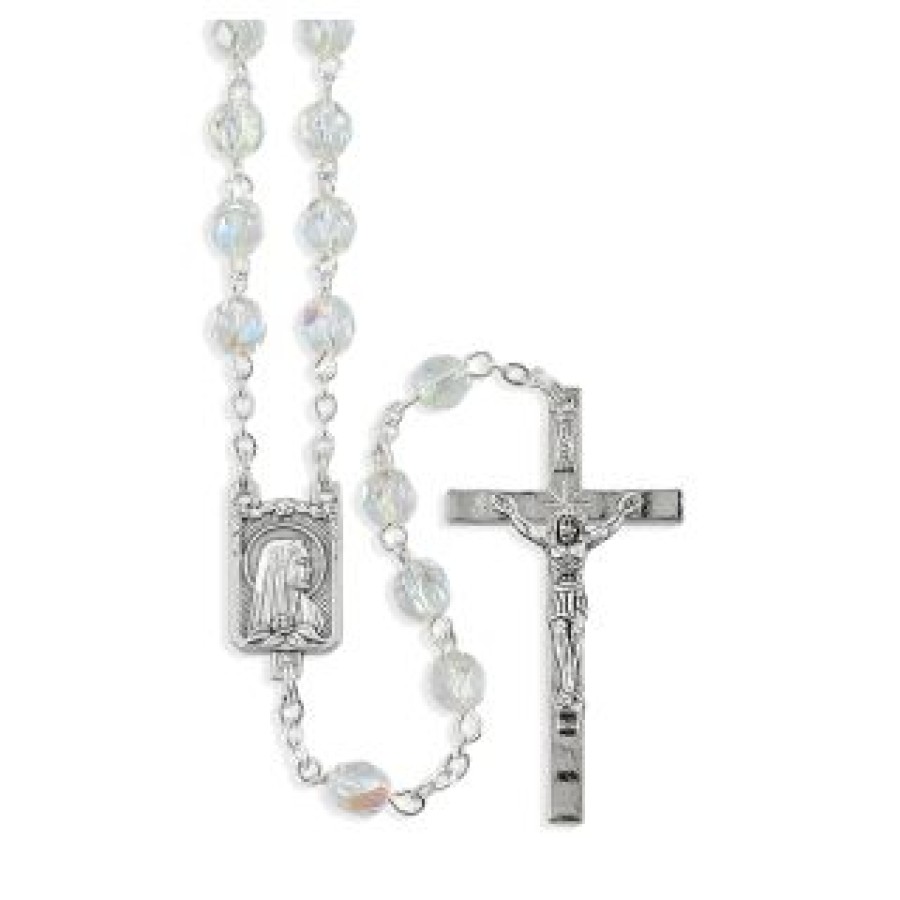 24707CR Faceted Crystal Glass Bead Rosary