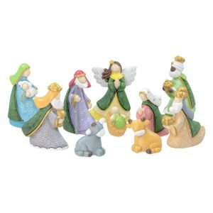 251003 10 Pc Frosted Pastel Nativity