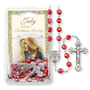 272JULC July Ruby Birthstone Rosary