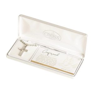 32-6730 Necklace Mens Confirmation Dove On Cross