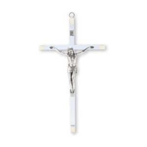 22130 8 1/2 Clear Lucite Crucifix with Silver Finished Corpus