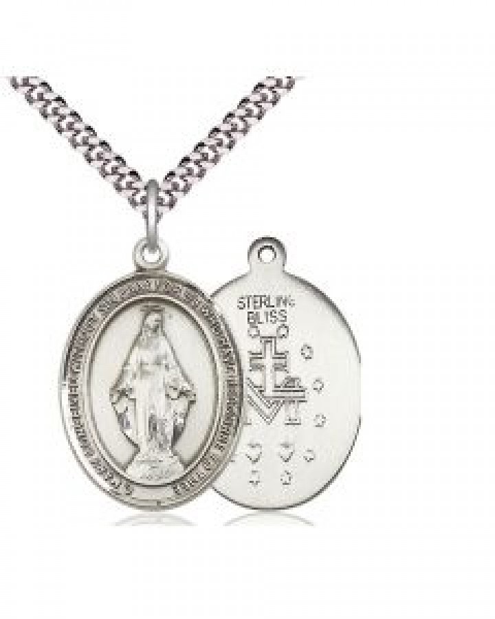 7078SS/24S-LC Miraculous Oval Patron Saint