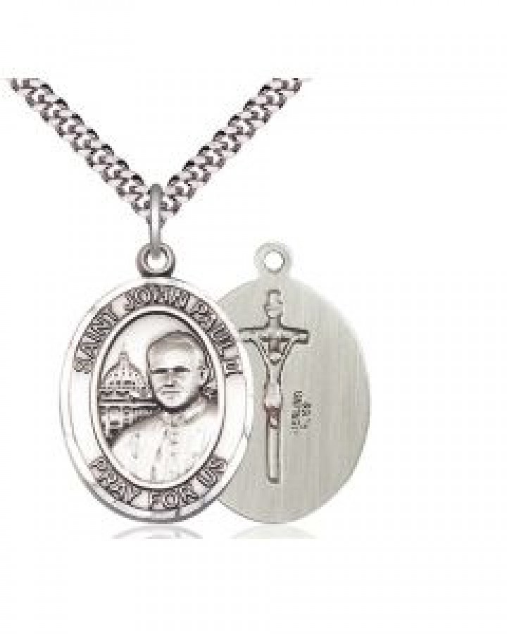 7234SS/24S-LC St John Paul II Oval Patron Saint