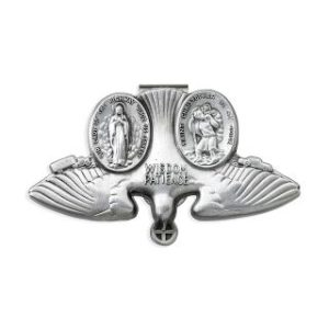 V-5033 Holy Spirit Auto Visor Clip with Our Lady of the Highway and Saint Christopher