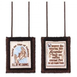 1514-543 Our Lady of Mt. Carmel Brown Wool Scapular