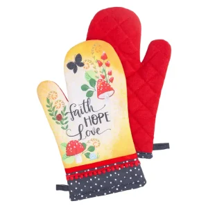 33376 .Oven Mitt: Merry Mushroom; Faith Hope Love