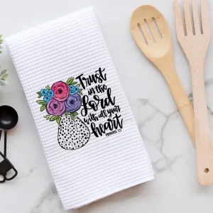 Proverbs Quote Religious Kitchen Towel, Spring Decor