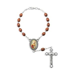 A41BN-620 SAINT CHRISTOPHER AUTO ROSARY BROWN